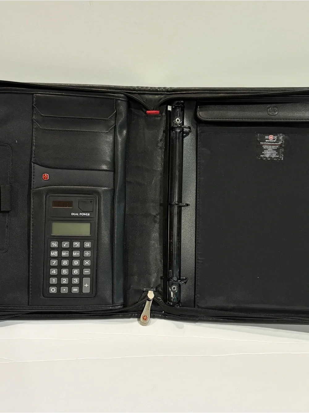Wenger Premier Leather The Carina Binder Folio Organizer Swiss Army Black 3 Ring